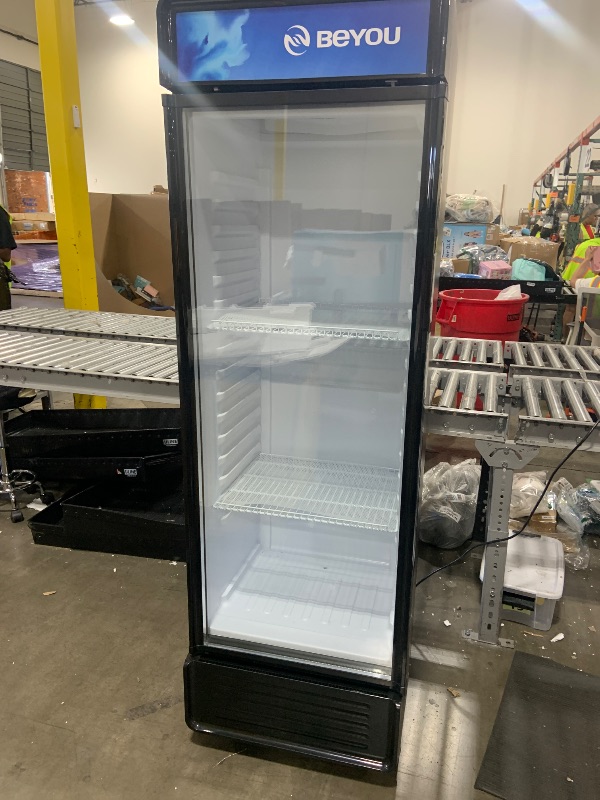 Photo 1 of BEYOU Merchandiser Refrigerator, 13.3 cu. Ft Display Upright Beverage Fridge with single Glass Door, Commercial Drink Cooler for Living Room,Bar,Garage?Black?
