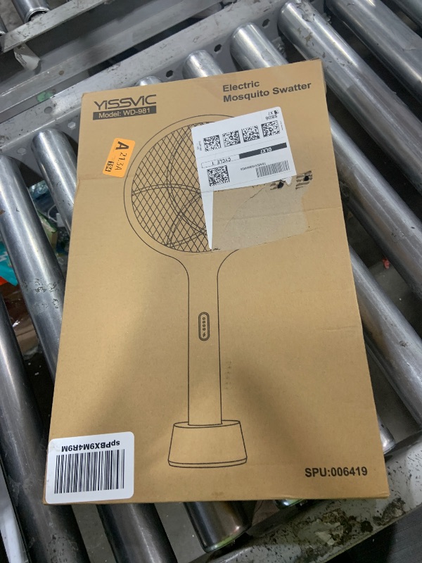 Photo 1 of YISSVIC Electric Fly Swatter 4000V Bug Zapper Racket Dual Modes Mosquito Killer with Purple Mosquito Light Rechargeable for Indoor Home Office Backyard Patio Camping
