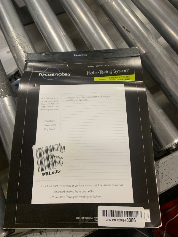 Photo 1 of Oxford Tops FocusNotes Writing Pad, 8-1/2" x 11-3/4", 50 Sheets (77103)