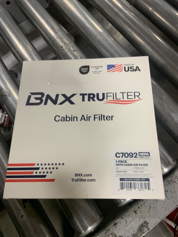 Photo 1 of BNX TruFilter C7092 Cabin Air Filter, HEPA 99.97%, MADE IN USA, Compatible with Subaru Crosstrek, Ascent, Impreza, Legacy, Outback, Toyota Prius C-HR, Prius AWD-e, Prius Prime, Corolla, RAV4, Venza