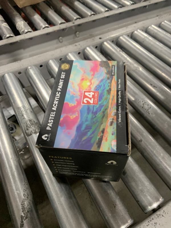 Photo 1 of 40 Pcs Pastel Acrylic Paint Set with 12 Brushes, 2 Knives & Palette, 24 Colors (2oz/60ml) - for Adults, Kids, Artists & Beginners - Canvas Ceramic Rock Wood Egg Painting Kit