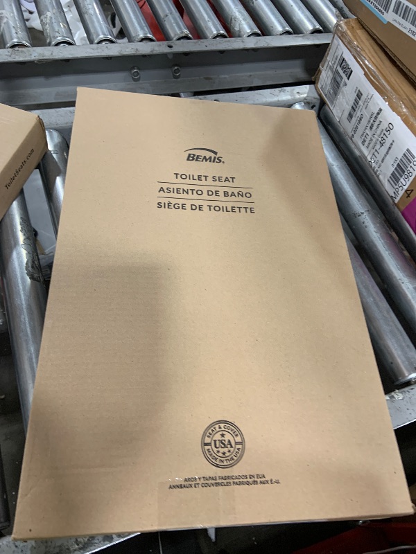 Photo 1 of BEMIS 1955SSCT Commercial Open Front Plastic Toilet Seat, Heavy Duty Industrial No Slam Seat without Lid, Secure Installation, Made in USA, Elongated, White