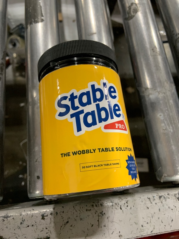 Photo 1 of Stable Table - Black Restaurant Table Leg 30 Shim Wedges with Bubble Leveler Premium Furniture Levelers Restaurant TableShims, Home Improvement DIY Levelers, Rubber Type Texture,