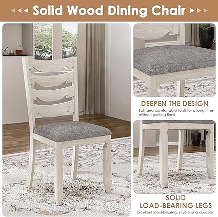 Photo 1 of Peatuk 2 Upholstered Chairs - Modern Design for Kitchen & Small Spaces, for Dining Room, Kitchen, Washed Gray