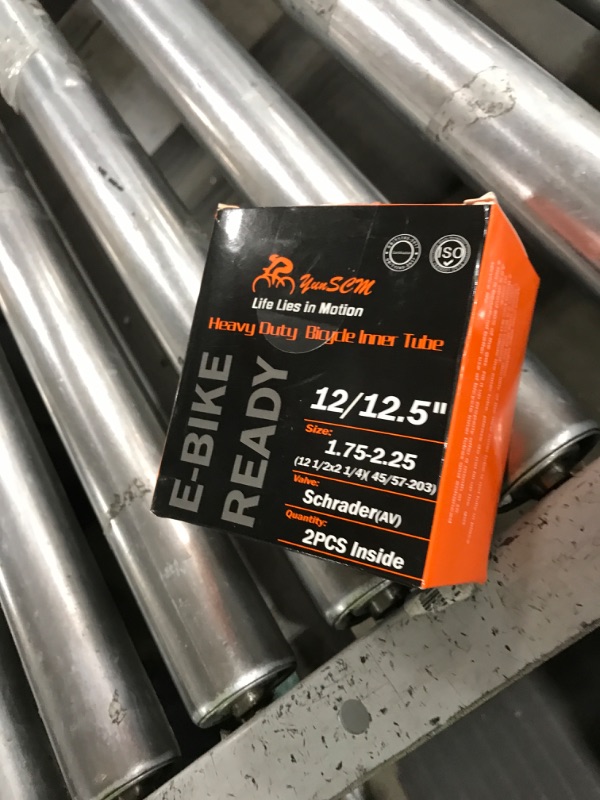 Photo 1 of 2-Pcs 12"/12.5" Heavy Duty Bike Tubes 12/12.5x1.75/2.25(12 1/2 X 2 1/4) AV 45/57-203 Inner Tubes Compatible with 12x1.75-2.25 12.5x1.75-2.25 12 ½ x 2 ¼ Kid Bike Bicycle Tire Tubes Schrader Valve
