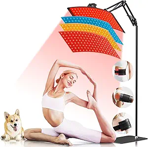 Photo 1 of Red Light Therapy for Body, 512 4-in-1 LEDs, 450NM 590NM 660NM 850NM Infrared Light Therapy, 4 Modes Red Light Panel for Face, Red Light Lamp at Home for Muscle, Detachable, Time Setting