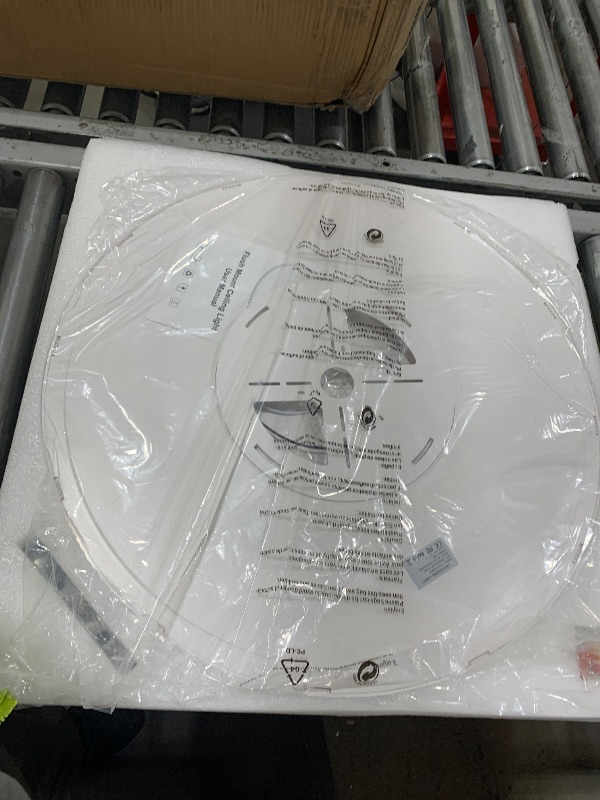 Photo 1 of 24 Inch Dimmable LED Ceiling Light Fixture, Ultra Thin Flush Mount, 48W 4800Lumen, 3 Color Changeable, Round, White, for Dining Room, Living Room, Bedroom, Office, Hotel