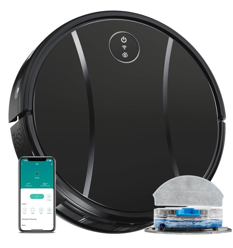 Photo 1 of Robot Vacuum and Mop Combo,4200Pa Powerful Robotic Vacuum Cleaner with Self-Charging, Home Automatic Robot Aspiradora for Hard Floor, Low Carpet, Pet Hair, App&Voice&Remote Smart Control