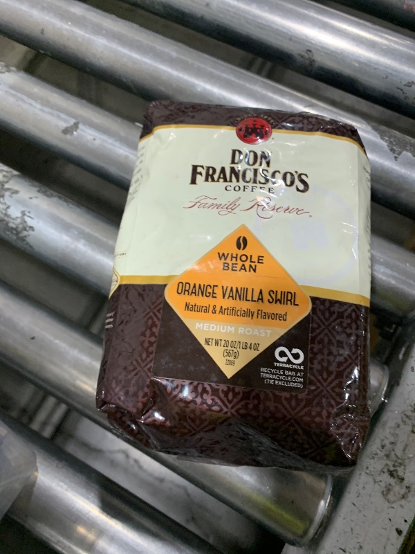 Photo 1 of Don Francisco's Orange Vanilla Swirl Whole Bean Coffee, Medium Roast – Flavored 100% Arabica, 20 oz Bag, Premium Coffee for Drip, Pour Over & French Press