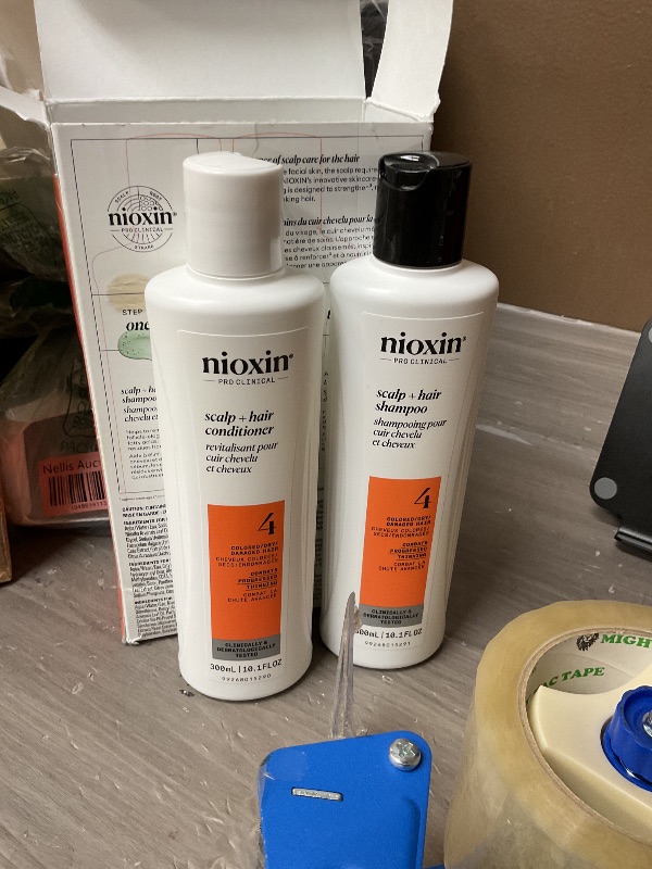 Photo 1 of Nioxin Scalp + Hair Thickening System 4 |For Colored or Damaged Hair with Progressed Thinning| With Niacinamide and Biotin | Full Size| 3 Month Supply