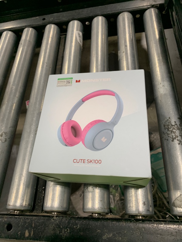 Photo 1 of Monster Cute SK100 Kids Bluetooth Headphones, 85/94dB Safe Volume Limited, 60 Hours Playtime, Bluetooth 6.0, On-Ear Toddler Headsets with Built-in Mic, Lightweight Wireless Headphones for Kids, Pink