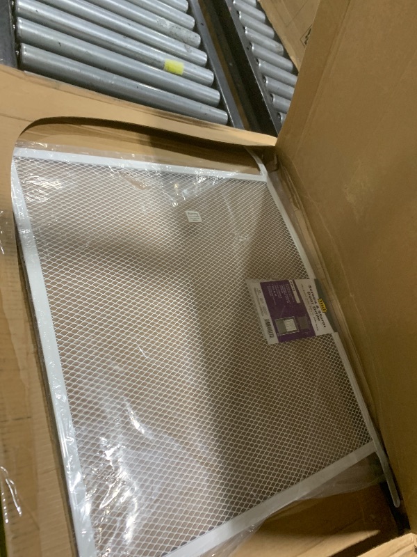 Photo 1 of M-D Building Products 14182 Door Grille, Adjustable Fit for Doors 30" to 36" Wide, Easy-to-Install, Ideal for Residential and Commercial Use (White)