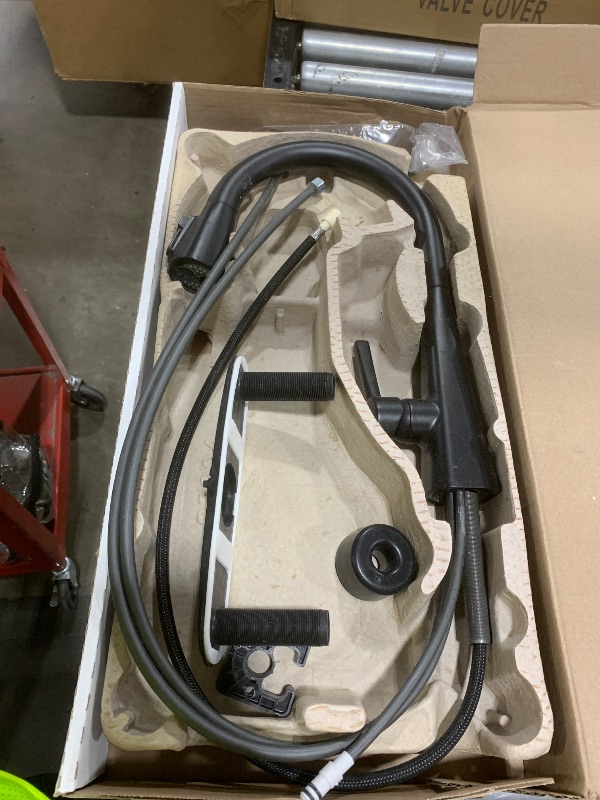 Photo 1 of Delta Lenta Matte Black Kitchen Faucet with Pull Down Sprayer