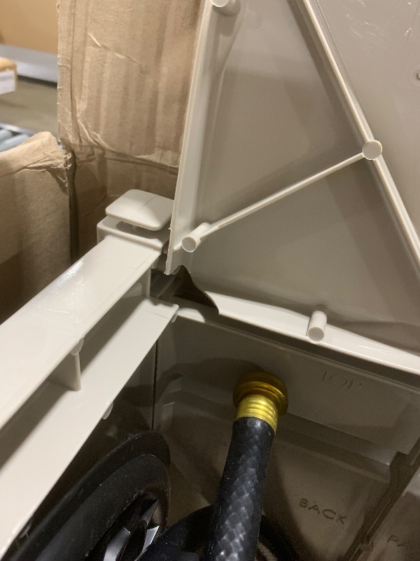 Photo 1 of Suncast Garden Hose Reel Hideaway for 5/8" Hoses, Retracting Storage of 100ft, Light Taupe