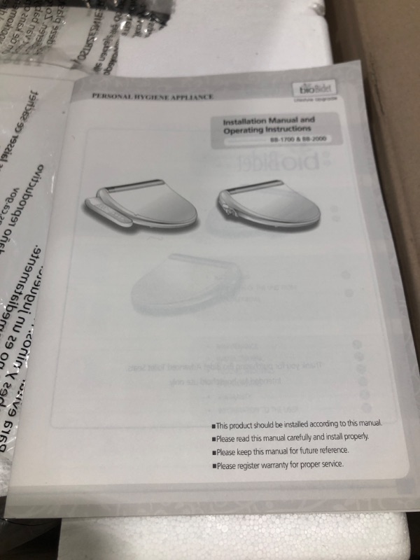Photo 1 of Bio Bidet BB-2000 Plastic White Round Soft Close Bidet Toilet Seat