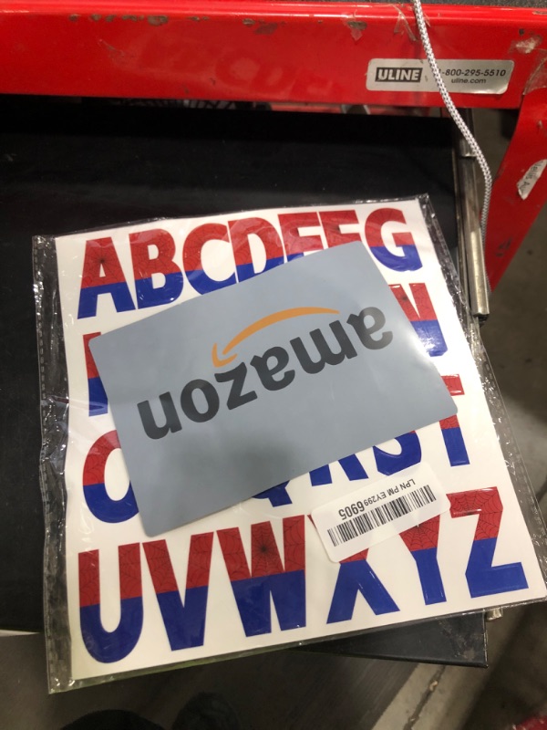 Photo 1 of 10 Sheets Blue and Red Letter Stickers, 1.73 Inch Spider Self Adhesive Vinyl Waterproof Alphabet Letter Stickers Easy to Stick and Peel for Water Bottle Door Car Poster Board DIY Decor