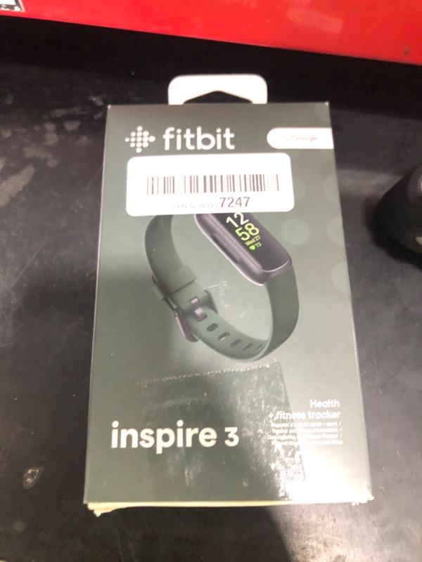 Photo 1 of Fitbit Inspire 3 Health &-Fitness-Tracker with Stress Management, Workout Intensity, Sleep Tracking, 24/7 Heart Rate and more, Midnight Zen/Black One Size (S & L Bands Included)