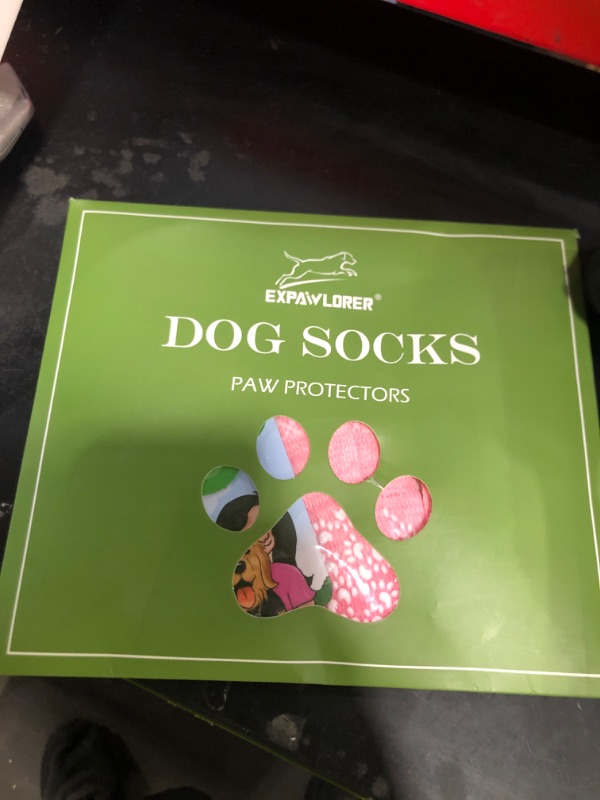 Photo 1 of EXPAWLORER Double Side Anti-Slip Dog Socks with Adjustable Straps-Strong Grips Traction Control for Indoor on Hardwood Floor Wear,Best Paw Protector for Puppy Small Medium Large Dogs,X-small (6 Count)