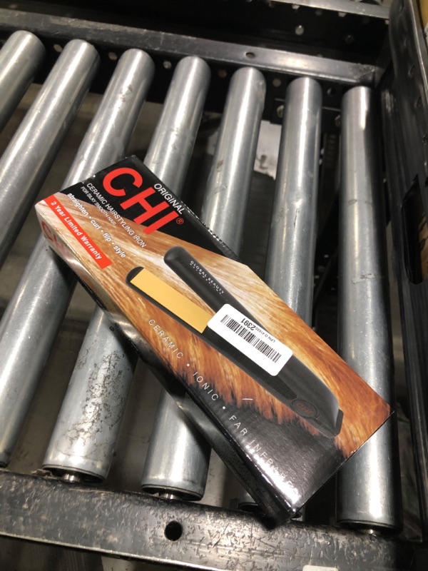 Photo 1 of CHI Original Ceramic Flat Iron, Straightener For A Smooth Finish, Ceramic Floating Plates, Quick Heat Up, Analog On/Off Switch, 1" Black