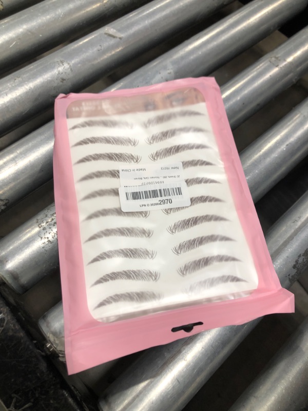 Photo 1 of 20 Sheets 200 Pairs Eyebrow Tattoo Sticker Waterproof 4D Hair-Like Natural Fake Tattoo Eyebrows Transfers Stickers Peel Off Brows Grooming Shaping Makeup Sticker for Women Girls, Brown