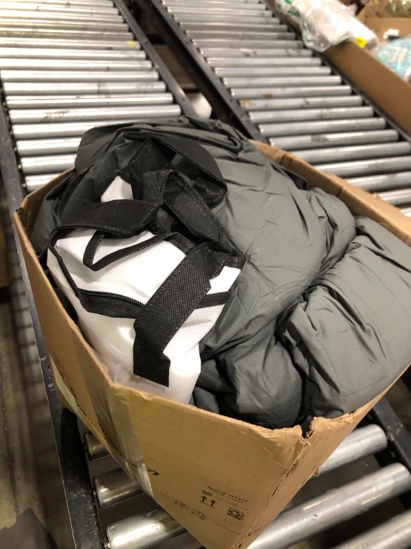 Photo 1 of WENERSI Feather Down Comforter Oversize King Size,Hotel Style Bedding Comforter,750+ Fill Power,1200TC,100% Organic Cotton Fabric,All Season Grey Duvet Insert with 8 Corner Tabs