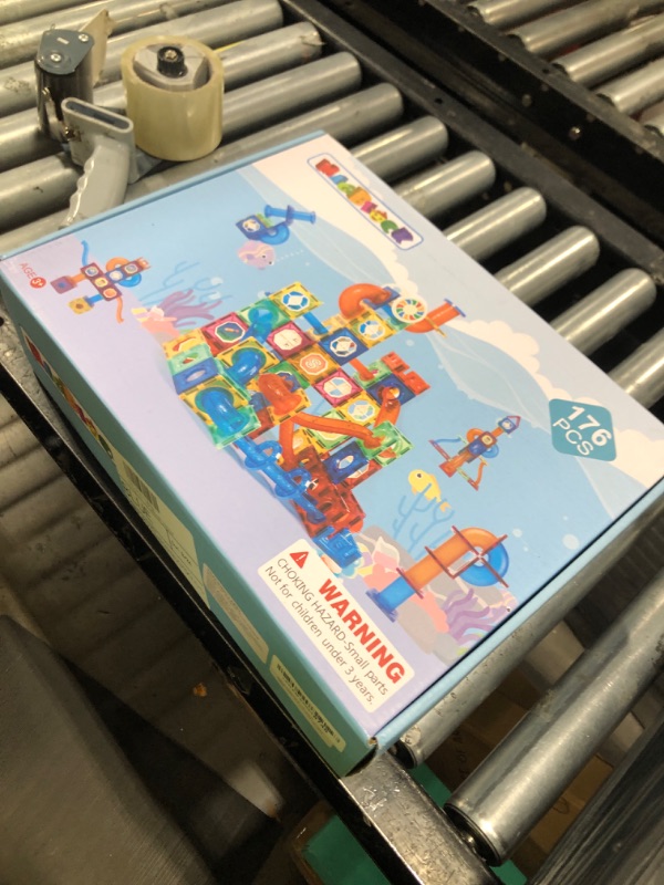 Photo 1 of MAGBLOCK Magnetic Tiles 176Pcs Marble Run Children's Educational Toys for Developing Mathmatics and Physics Skills and for Developing Creativity and Imagination Toys for Kids Age 8 9 10+ Years Old