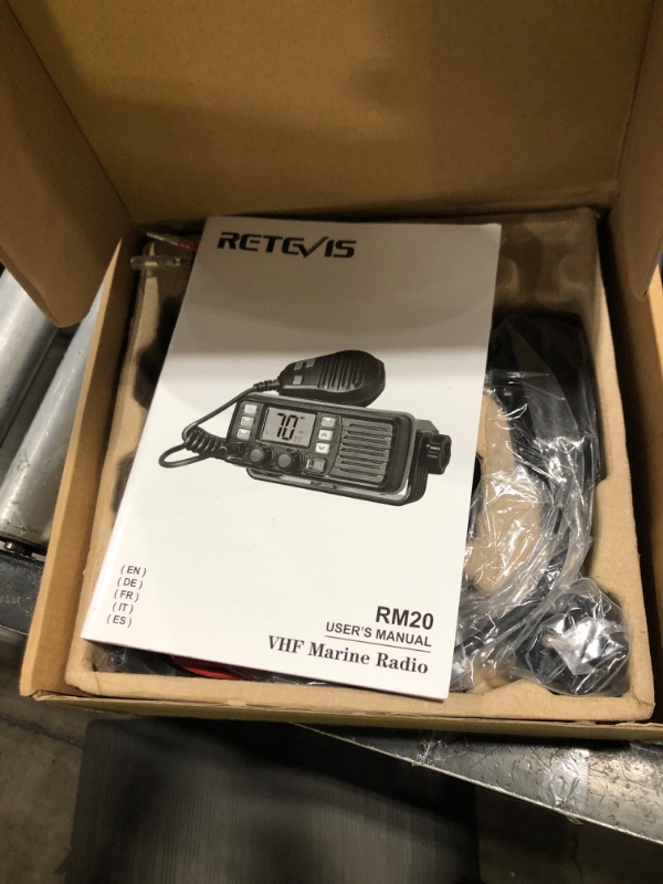 Photo 1 of Retevis RM20 Marine VHF Radios Fixed Mount, Marine Band Radio with Built in GPS, DSC, IP67 Waterproof, High Power, NOAA Weather, International Channels, Scan, Ship to Shore Radio for Boats(Black)