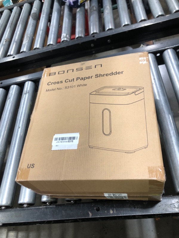 Photo 1 of BONSEN Shredders for Home Office, 8-Sheet Cross Cut Credit Card Shredder, Small Paper Shredder for Home Use with 4 Gal Bin, P-4 High Security Level, White (S3101-W)