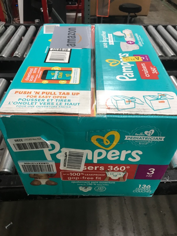 Photo 1 of Pampers Diapers - Cruisers 360 - Size 3, 136 Count, Babyproof up to 100% Leakproof Pull-On Diaper