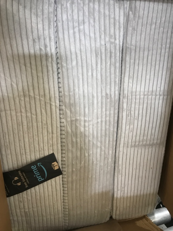 Photo 1 of BYBYME Tri-Folding Corduroy Mattress, 6 Inches Gel Folding Mattress Topper, Foldable Soft Guest Bed Camping Pad, Washable Cover (Grey, Full)