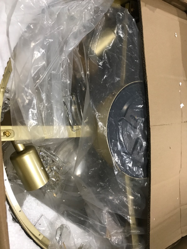 Photo 1 of shitougu Crystal Caged Ceiling Fan with Light Flush Mount, 20inch Crystal Ceiling Fan with Light and Remote, Gold Crystal Fandelier Ceilings Fans with Lights for Bedroom, Dining Room, Living Room