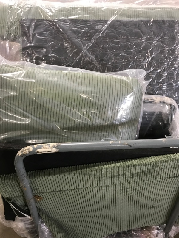 Photo 1 of Kidirect 87in Green Sofa, Couches for Living Room 21in Extra Deep Seats, Comfy Corduroy Sofas for Living Room No Tool Assembly, Modern Oversized Love Seat with 2 Pillows, Sofa Couch for Bedroom