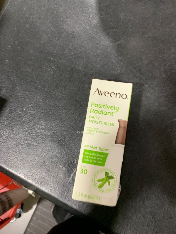 Photo 1 of Aveeno Positively Radiant Face Moisturizer with SPF 30 Sunscreen, Hydrating Facial Moisturizer with Soy Extract to Visibly Improve Skin Tone and Texture, Hypoallergenic Formula, Oil-Free, 2.3 FL OZ