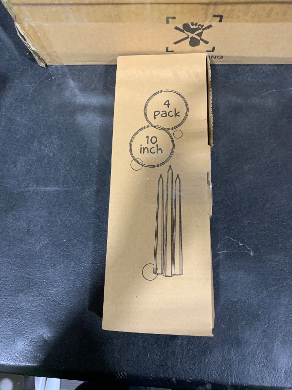 Photo 1 of CANDWAX 10 Inch Taper Candles Set of 4 - Dripless and Unscented Candlesticks - Perfect for Dinner and Christmas - Dark Blue