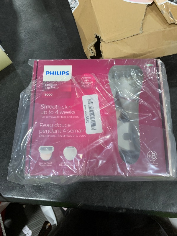 Photo 1 of Philips Epilator Series 8000, Wet & Dry, 3-in-1 with Shaver & Trimmer Attachments for Women, 8 Accessories Included, BRE720/14