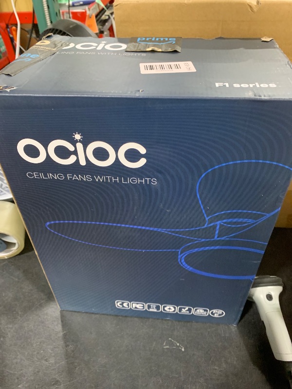 Photo 1 of ocioc Quiet Ceiling Fan with LED Light DC motor 32 inch Large Air Volume Remote Control White for Kitchen Bedroom Dining room Patio