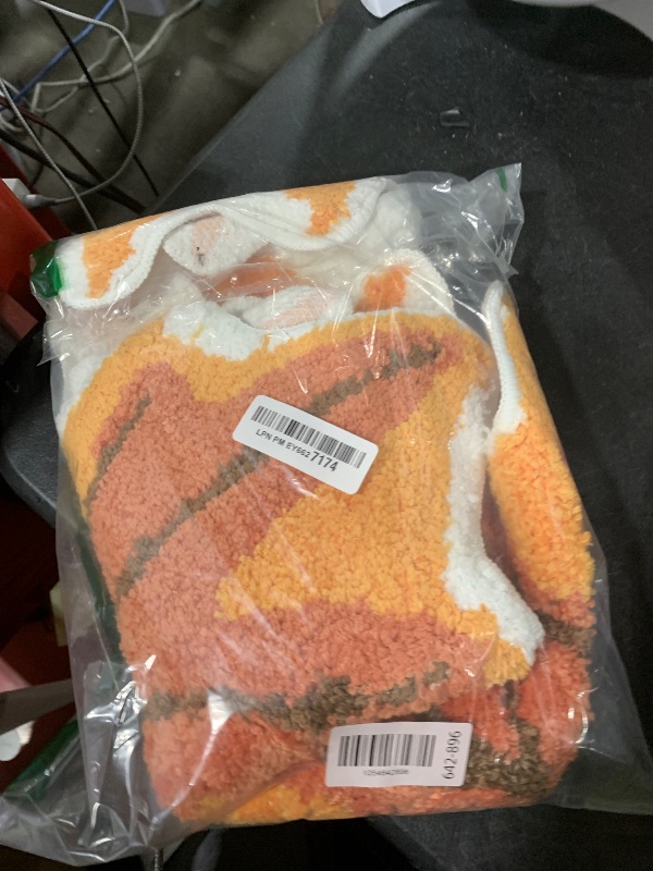 Photo 1 of TRUEDAYS Thanksgiving Maple Leaf Bath Mat for Bathroom Decor, Cute Halloween Decoration Orange Bathroom Rug Non Slip Cartoon Bath Rug Bathroom Mat Plush Shower Rugs Washable