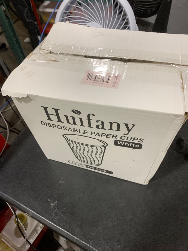Photo 1 of Huifany 12 oz Coffee Cups 120 Pack, Disposable Coffee Cups 12 oz Paper Cups - Insulated Paper Coffee Cups Fancy Hot Cup for Hot/Cold Drinks, Wedding/Baby Shower/Office, White