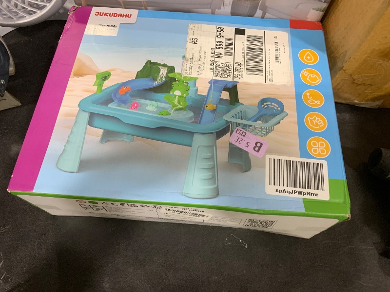 Photo 1 of JUKUDAHU Water Table Play Sink Toy for Kids 2 3 4 5 6 Years Old - Outdoor Kitchen with Running Water, Fishing Games, Toddler Water Play Table for Kids Ages 3-8, Beach Outdoor Toys, Summer Gifts