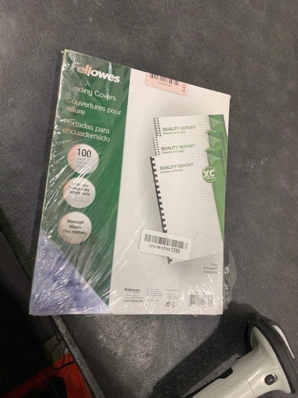 Photo 1 of Fellowes 52089 Binding Presentation Covers, 8mil, Letter, 100 Pack, Clear