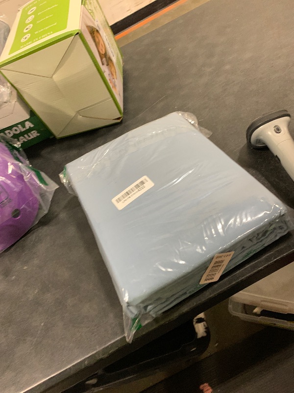 Photo 1 of Comfort Spaces 100% Cotton Sheet Set Breathable, Lightweight, Soft with 14" Elastic Pocket Fits up to 16" Mattress, All Season Cozy Bedding, Matching Pillow Case, Queen Blue 4 Piece