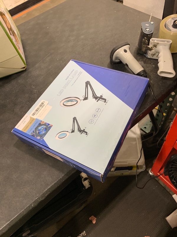 Photo 1 of 10X Magnifying Glass with Light and Clamp, 5 Color Modes Stepped Dimmable 2-in-1 with LED Desk Lamp, Hands Free Magnifier with Light for Close Works Craft Hobby Painting Reading DIY Repair