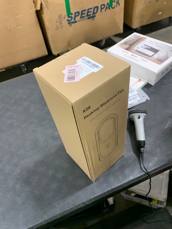 Photo 1 of 12.99" Portable Bladeless Desk Fan, Rechargeable Small Personal Cooling Table Fan with 6 Speed Modes, Quite Fan with LED Panel for Bedroom, Home, Office
