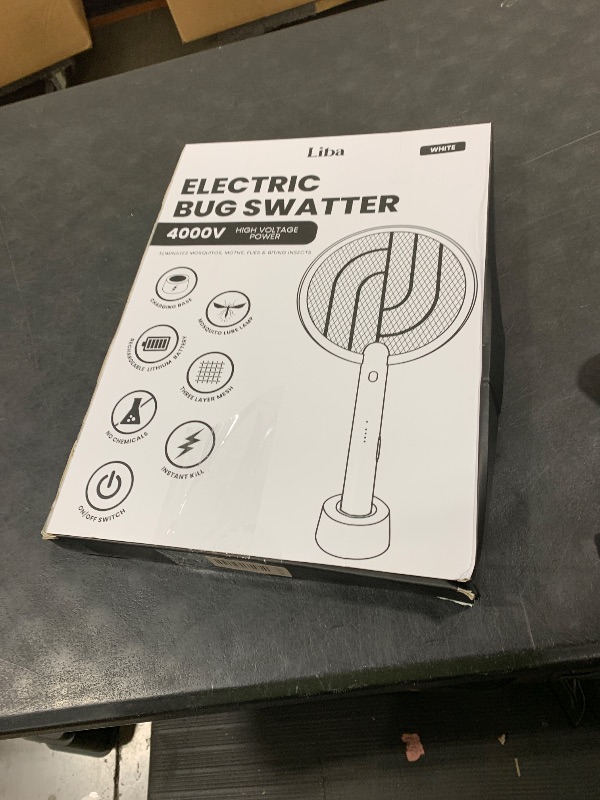 Photo 1 of LiBa Electric Fly Swatter Racket, 2 in 1 Electric Bug Zapper USB Rechargeable, 4000V Indoor Outdoor Mosquitoes Zapper with 5 Layer Safety Mesh, Cordless Insect Killer Trap Home Office Camping Patio