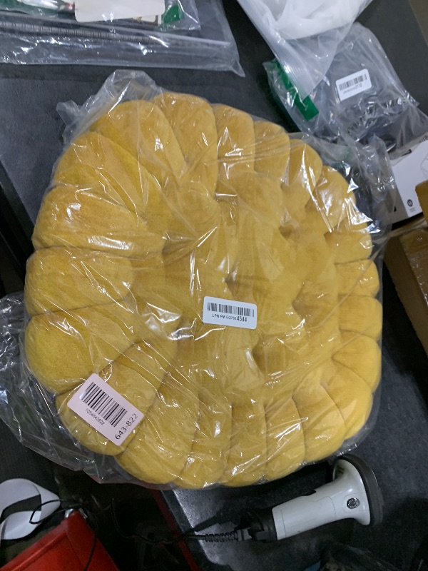 Photo 1 of vctops Round Chair Pad Seat Cushion Solid Velvet Color Seat Pad Indoor Floor Cushion Super Soft Warm Chair Cushion Pad for Home Kitchen Dining Room Office (Yellow,16")