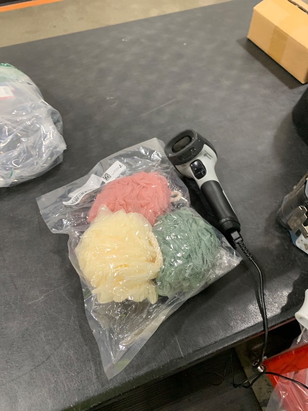 Photo 1 of Rnoafmu Shower Loofah Bath Sponge, 60G Loofah Exfoliating Body Scrubber, 4 Color Mesh Shower Pouf Balls for Body Wash (Ice Cream)