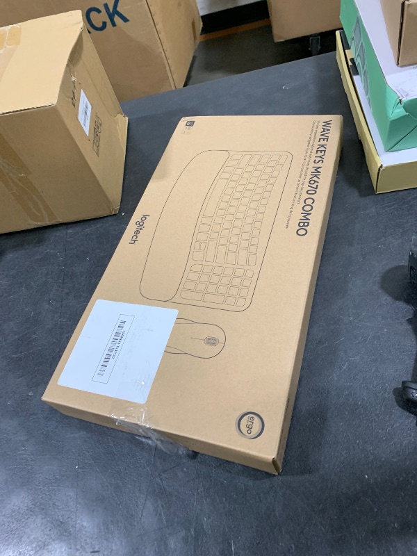 Photo 1 of Logitech Wave Keys MK670 Combo, Wireless Ergonomic Keyboard with Signature M550 L Wireless Mouse, Comfortable Natural Typing, Bluetooth, Logi Bolt, for Multi-OS, Windows/Mac - Graphite