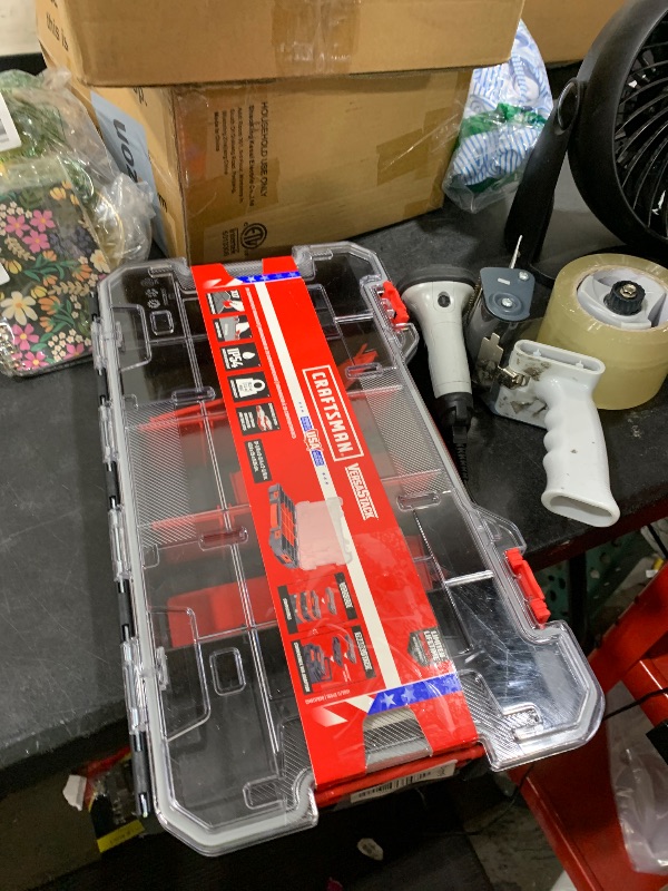 Photo 1 of CRAFTSMAN VERSASTACK Storage Organizer, Small Parts Organizer, 20-Compartments, Lid Includes Secure Latch (CMST17828)