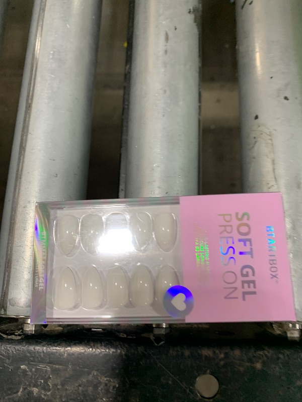 Photo 1 of BTArtbox White Press On Nails Short - Soft Gel Press on Nails Almond, White Glue on Nails with Nail Glue, Reusable Stick on Nails in 16 Sizes, Cream Puff
