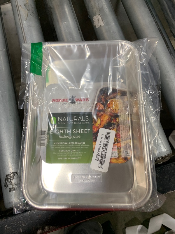 Photo 1 of Nordic Ware Naturals Eighth Sheet - USA Made Uncoated Natural Aluminum Commercial Quality Sheet Pan, 1-Pack